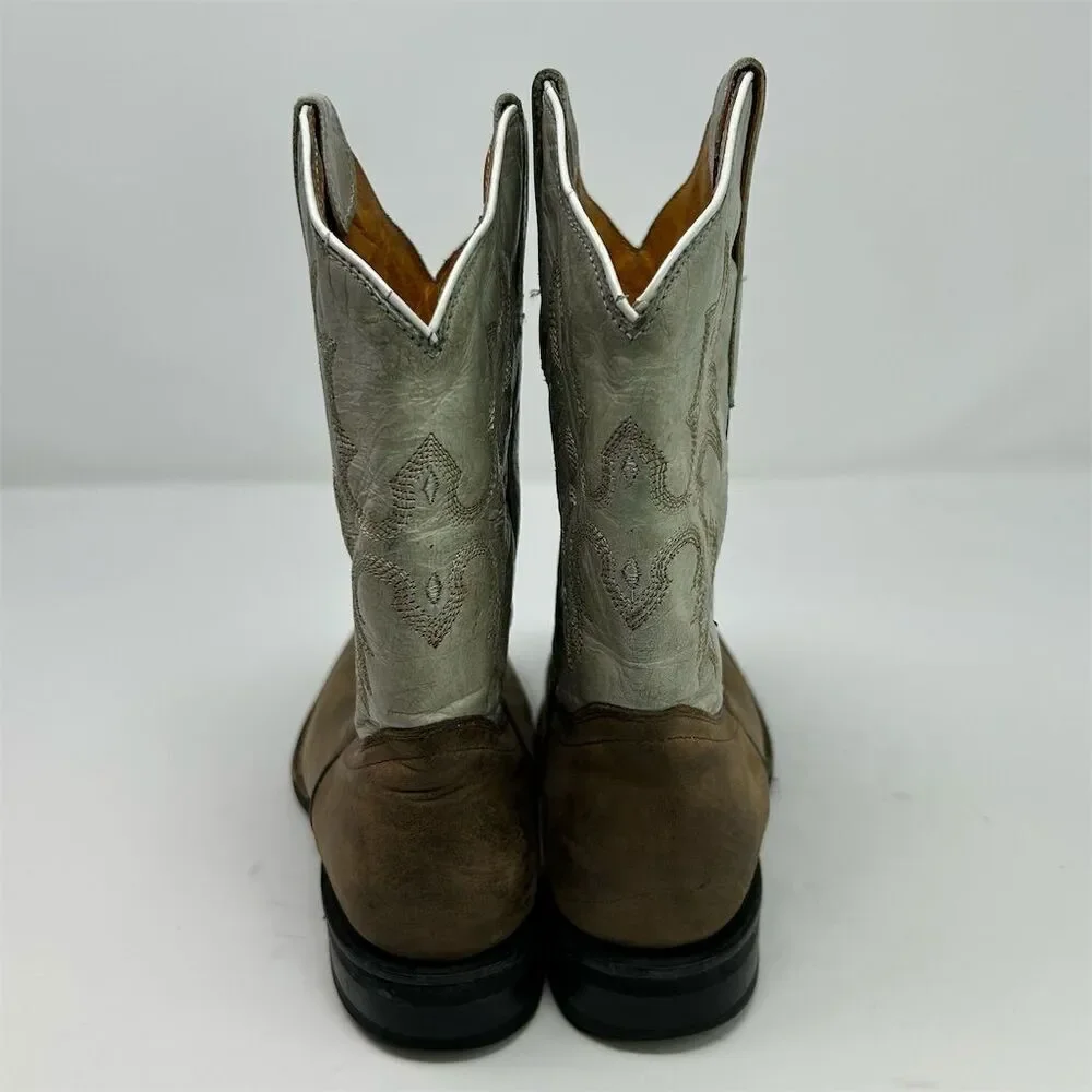 Rio Grande Youth Boys Western Pull On Cowboy Boots Embroidered US Size 2
